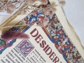 Kolorowe ornamenty na druku DESIDERATA na czerpanym papierze