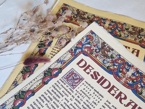 Stylizowane starodruki na papierze czerpanym DESIDERATA