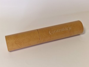 Tuba introligatorska miodowa A3 -  6x33cm - napis GRATULACJE 
