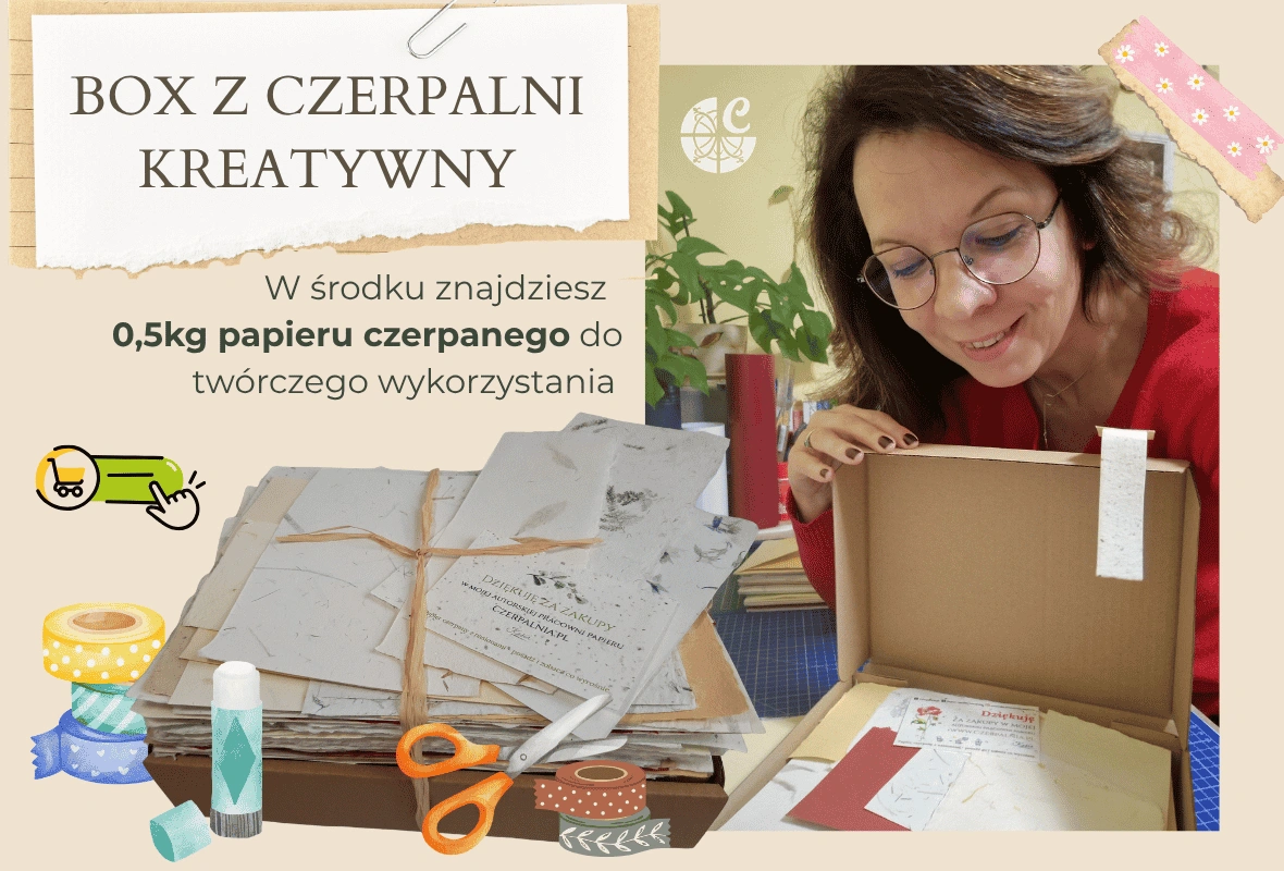 Box kreatywny z papierem czerpanym